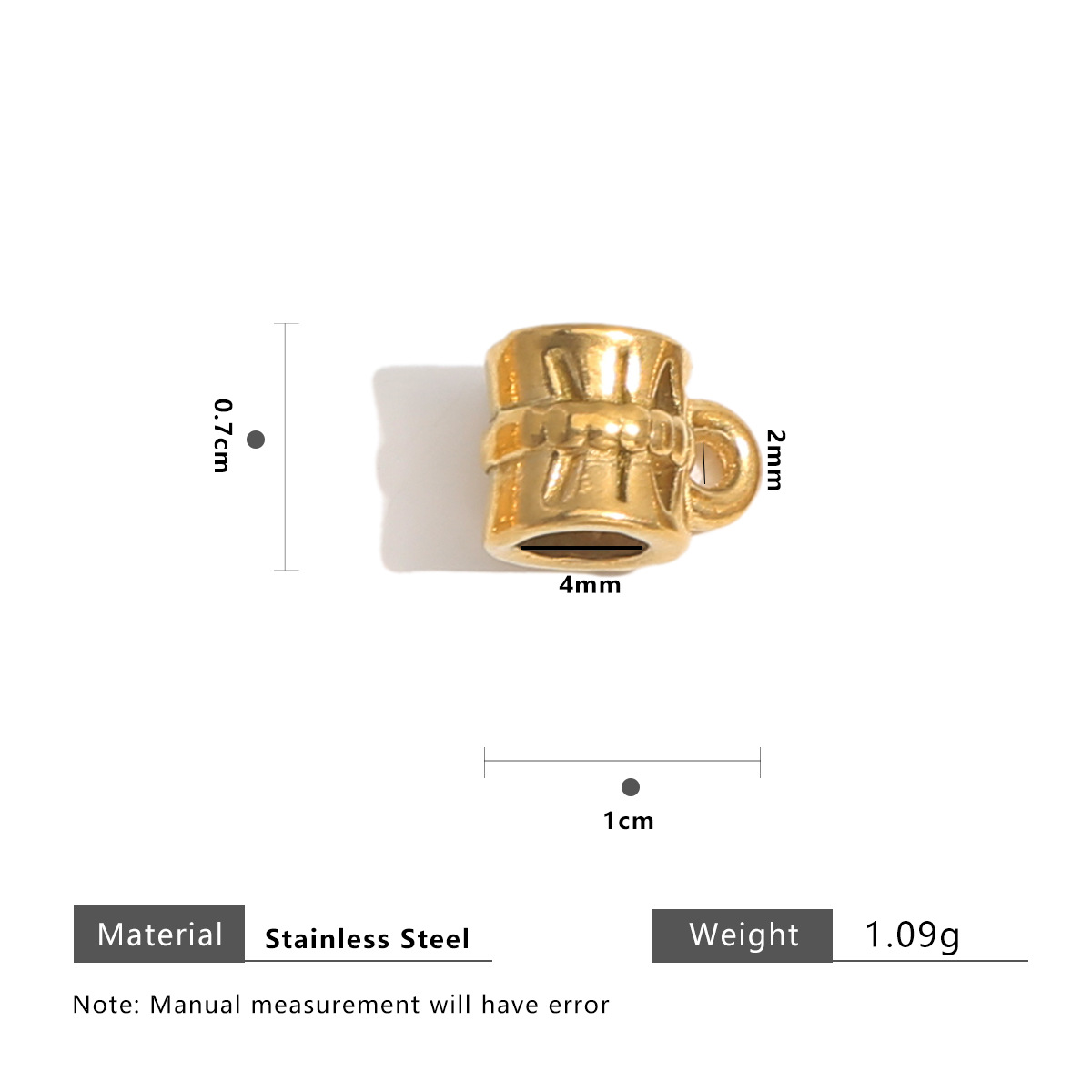 5:Gold beads with ring 7mm