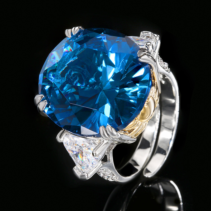 2:Blue spiked crystal ring