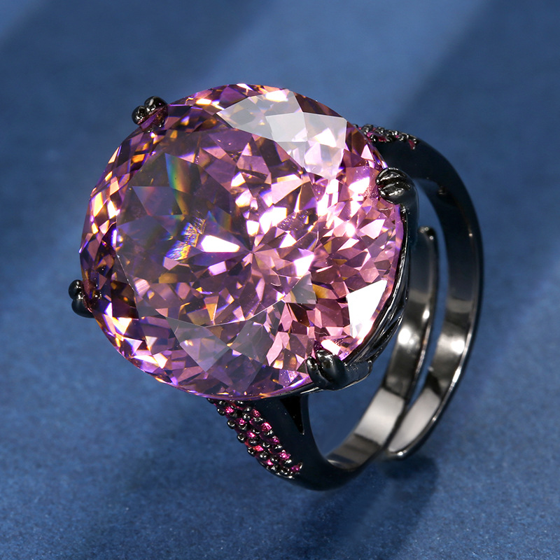 1:Black gold bird's nest cut dry rose ring