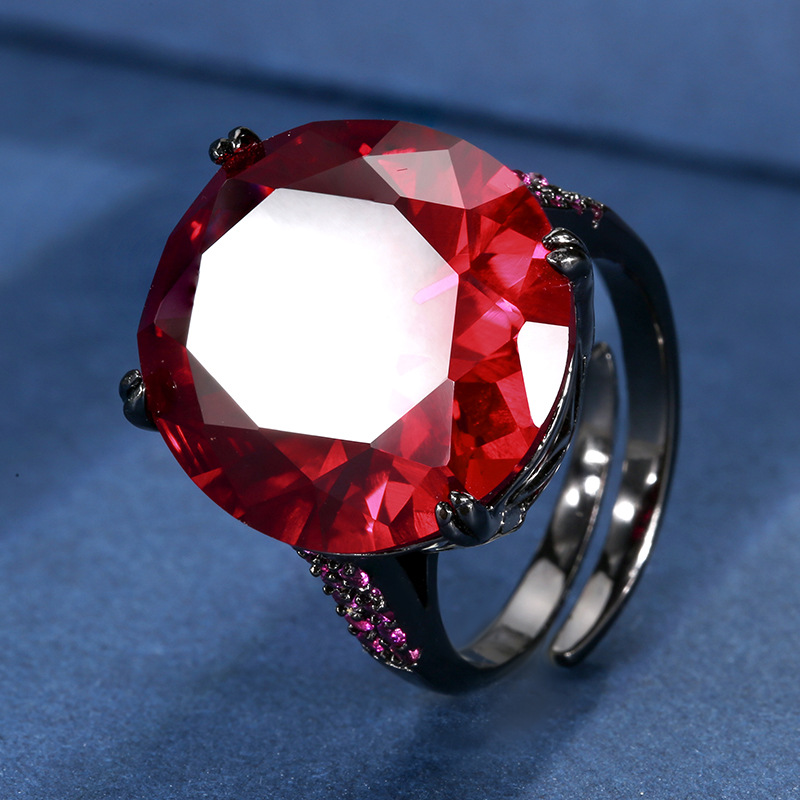 2:Black gold red corundum ring