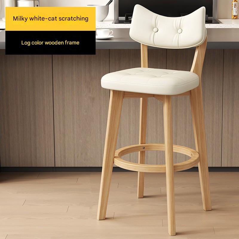 Rice white cat scratch skin Solid wood frame