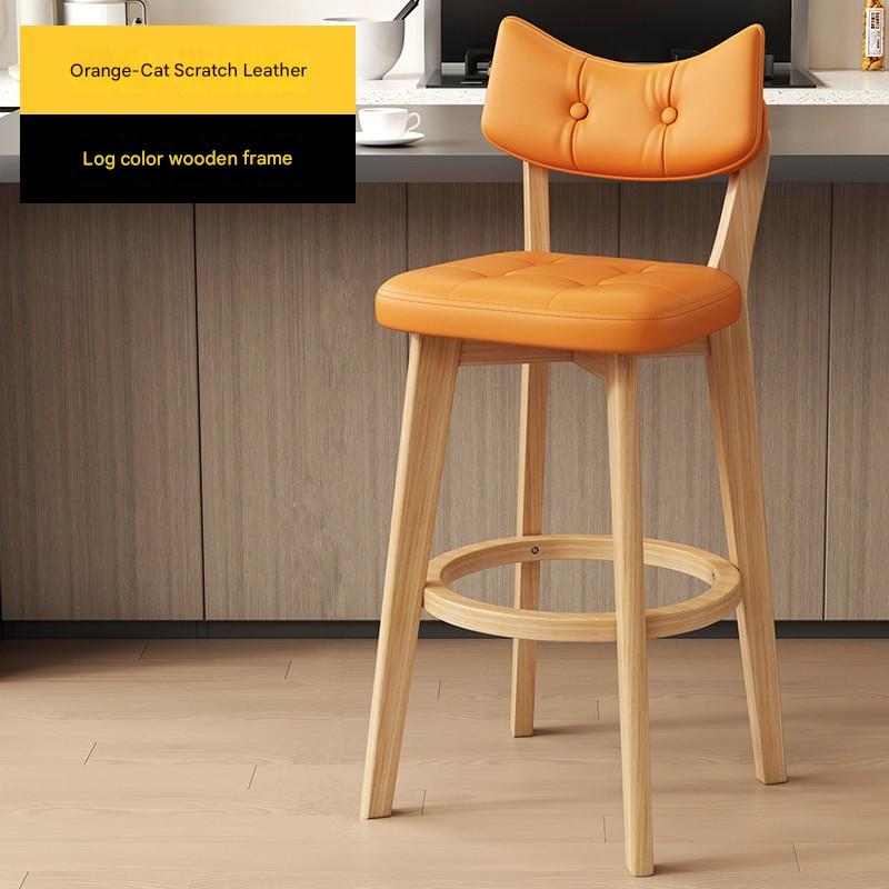 Orange cat scratch skin Solid wood frame