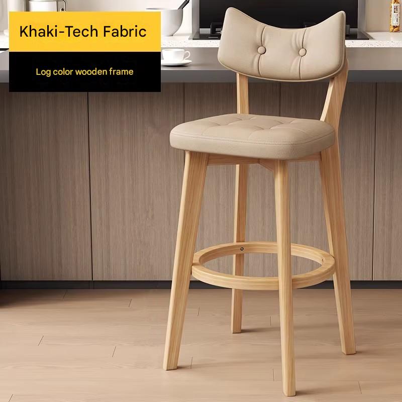 Khaki Technology fabric Solid wood frame