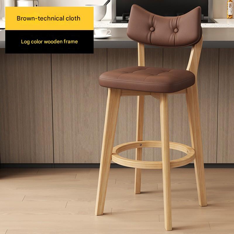 Brown  Technology fabric Solid wood frame