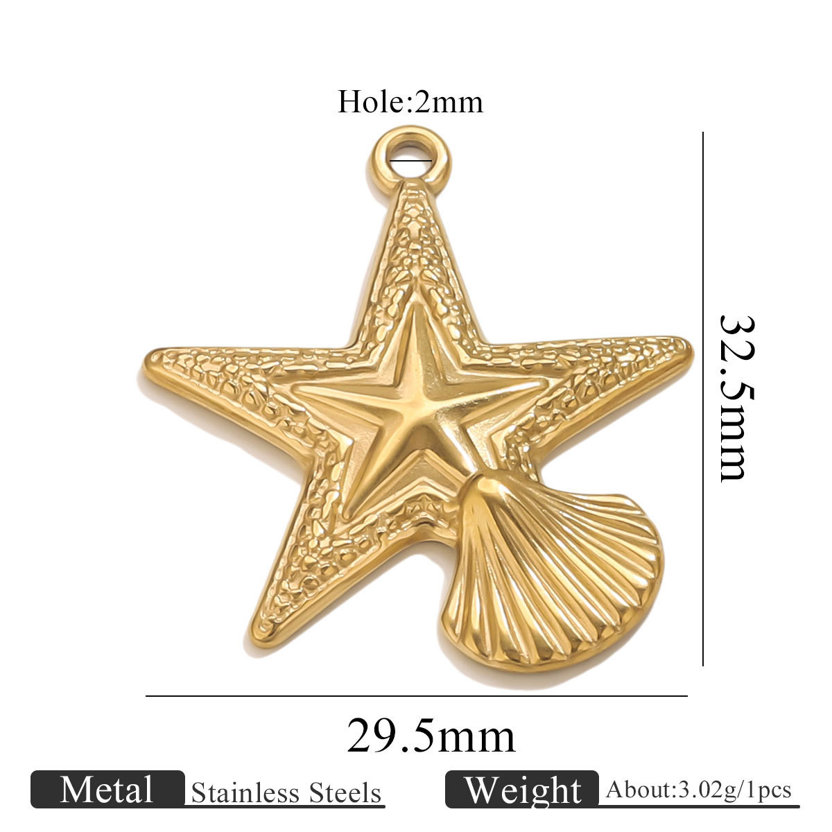3:Golden five-pointed star shell