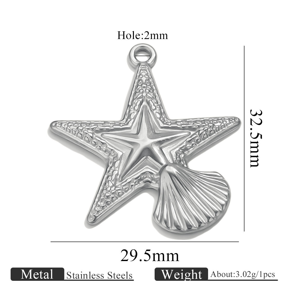 4:Steel-colored five-pointed star shell