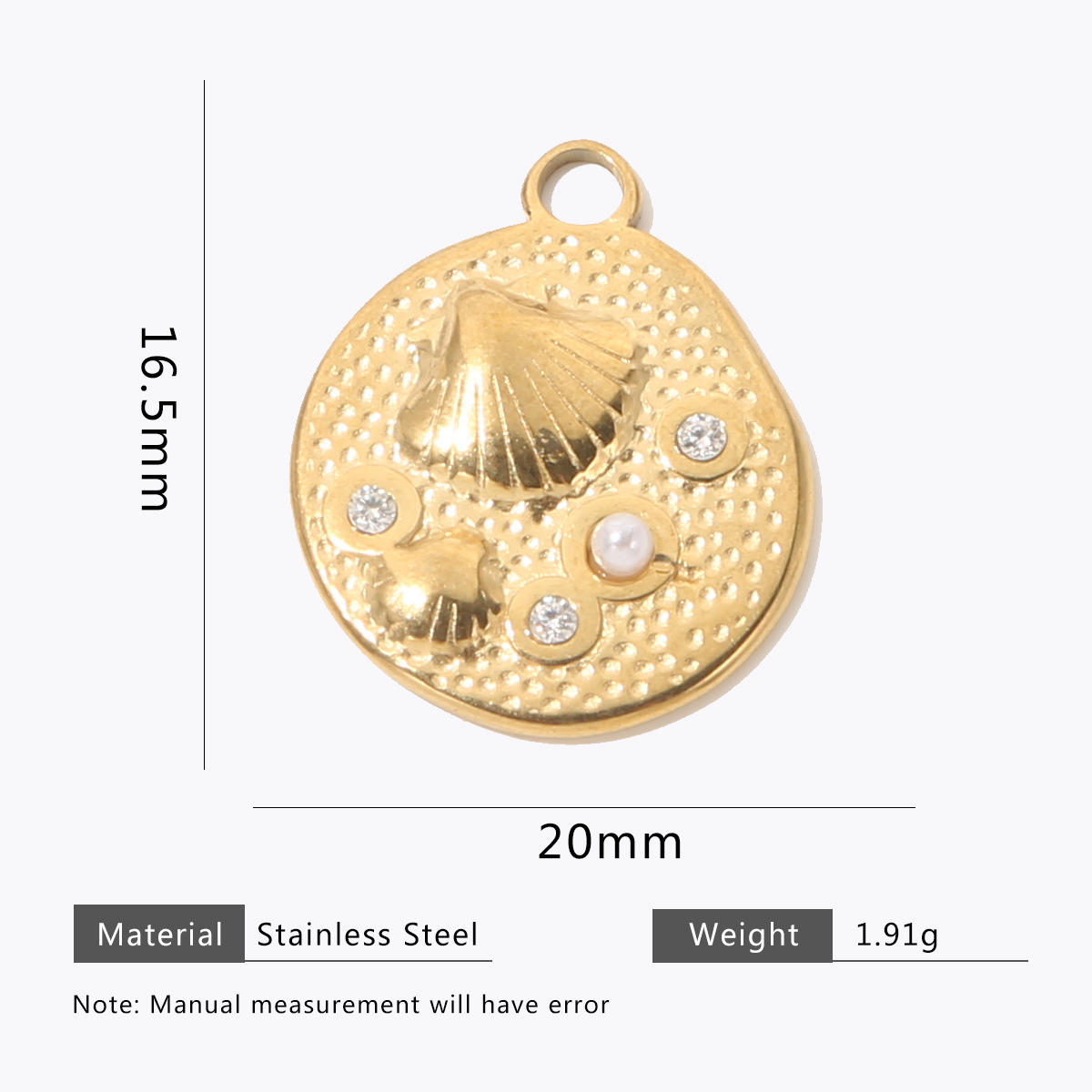 1:Round shell white diamond