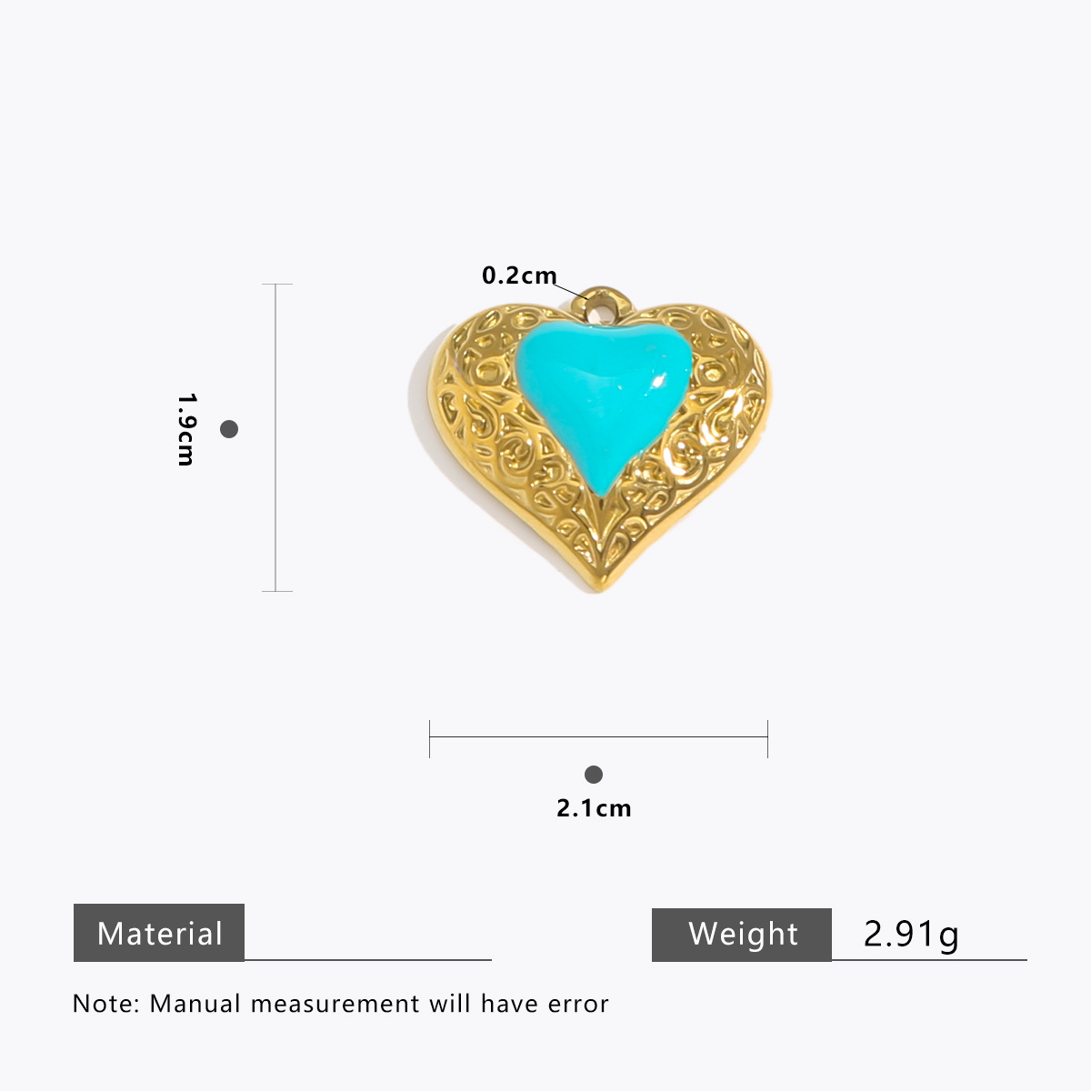 1:Green peach heart gold