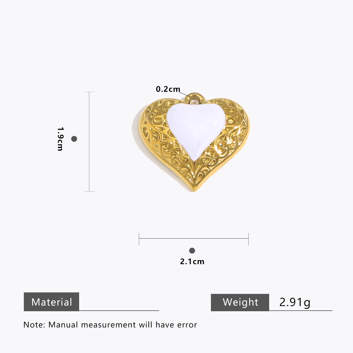 4:White peach heart gold