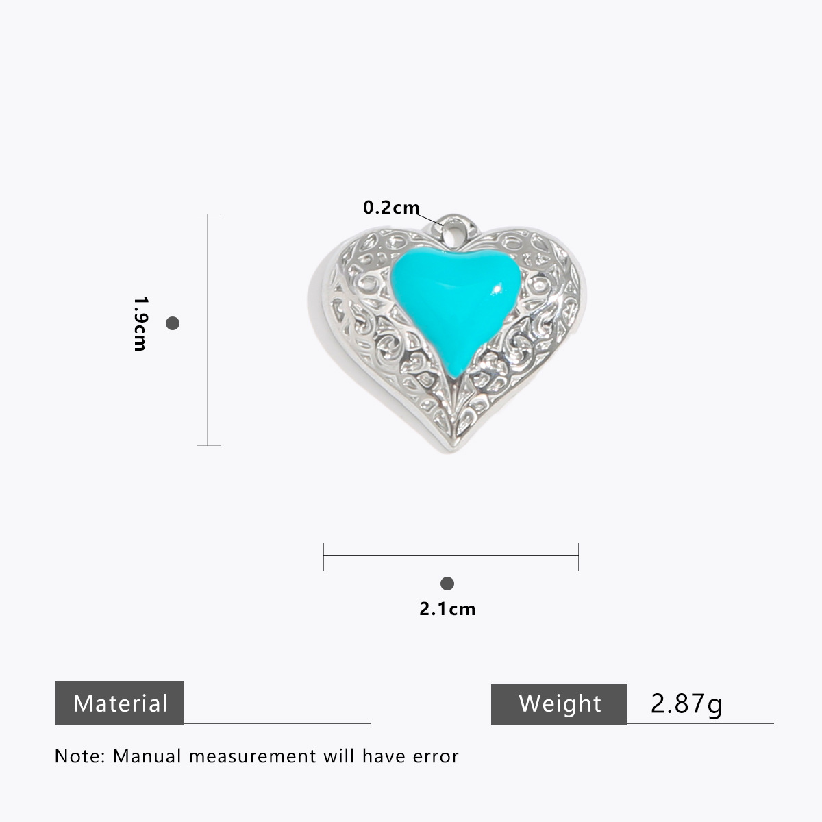 5:Green peach heart steel color