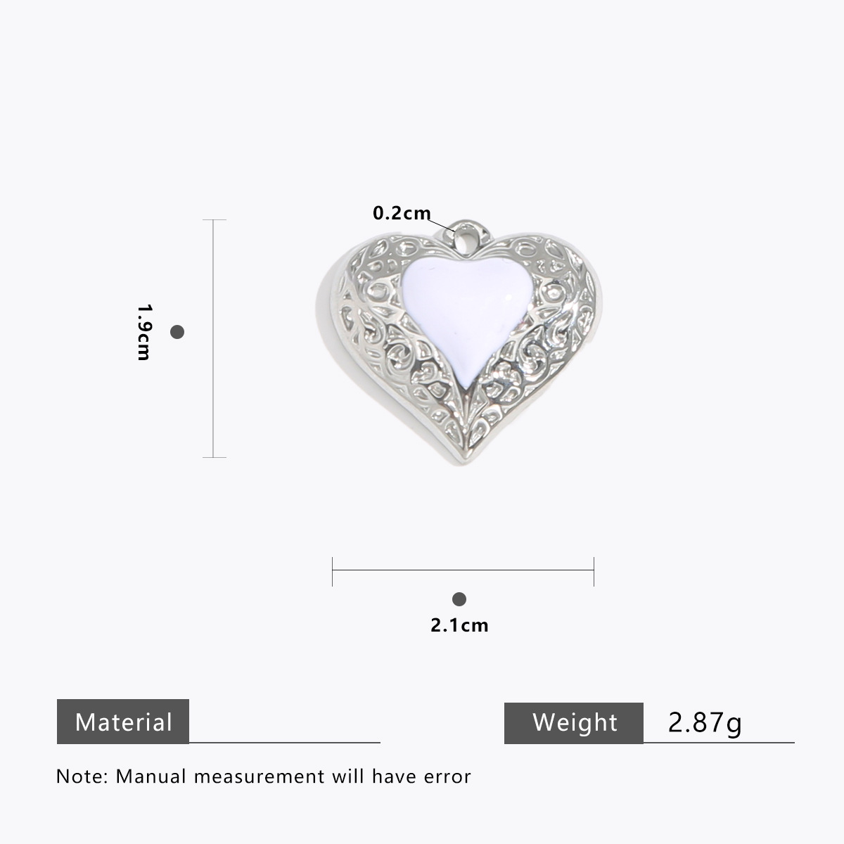 8:White peach heart steel color