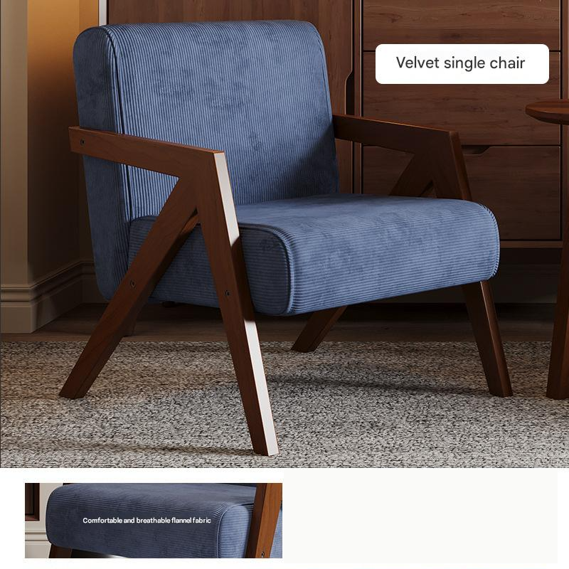 Single chair sapphire blue velvet [walnut feet]