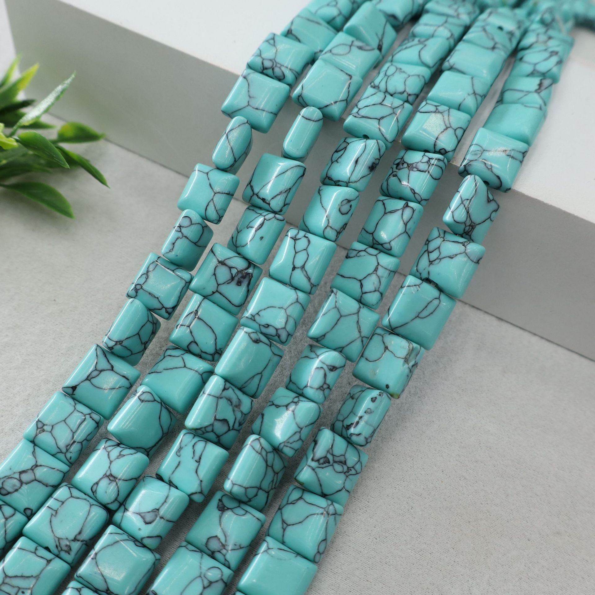 Black Vein Turquoise 8mm(about 50 pieces)