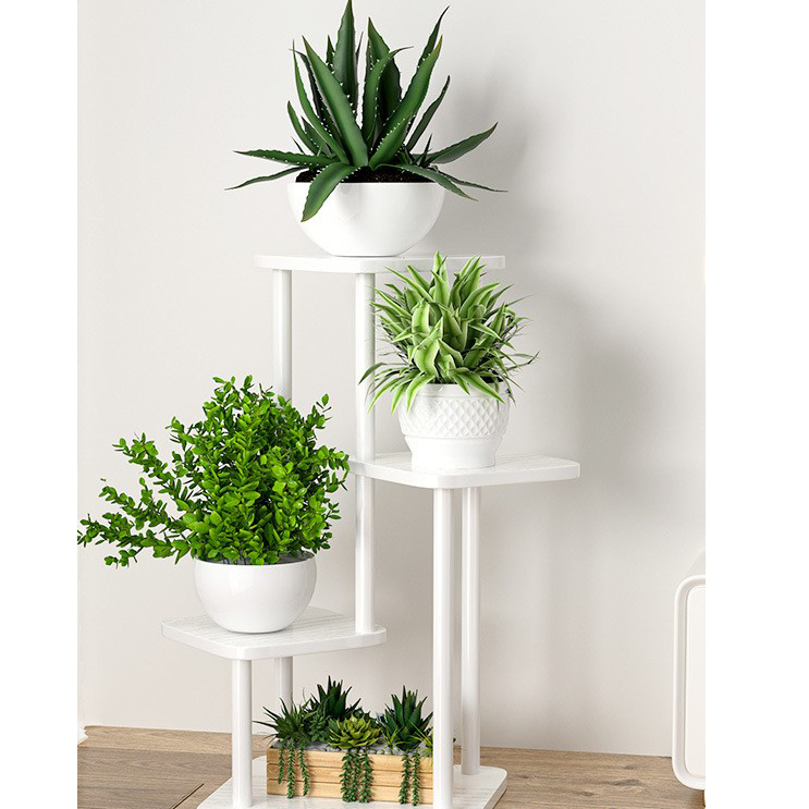 White frame white wood grain [4 layers 5 pots]]