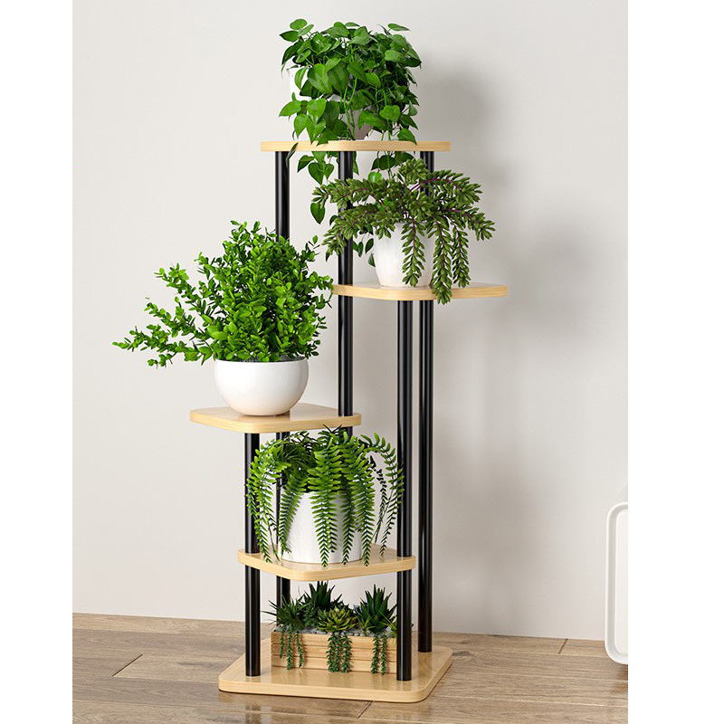 Black frame light walnut [5 layers and 6 pots]]