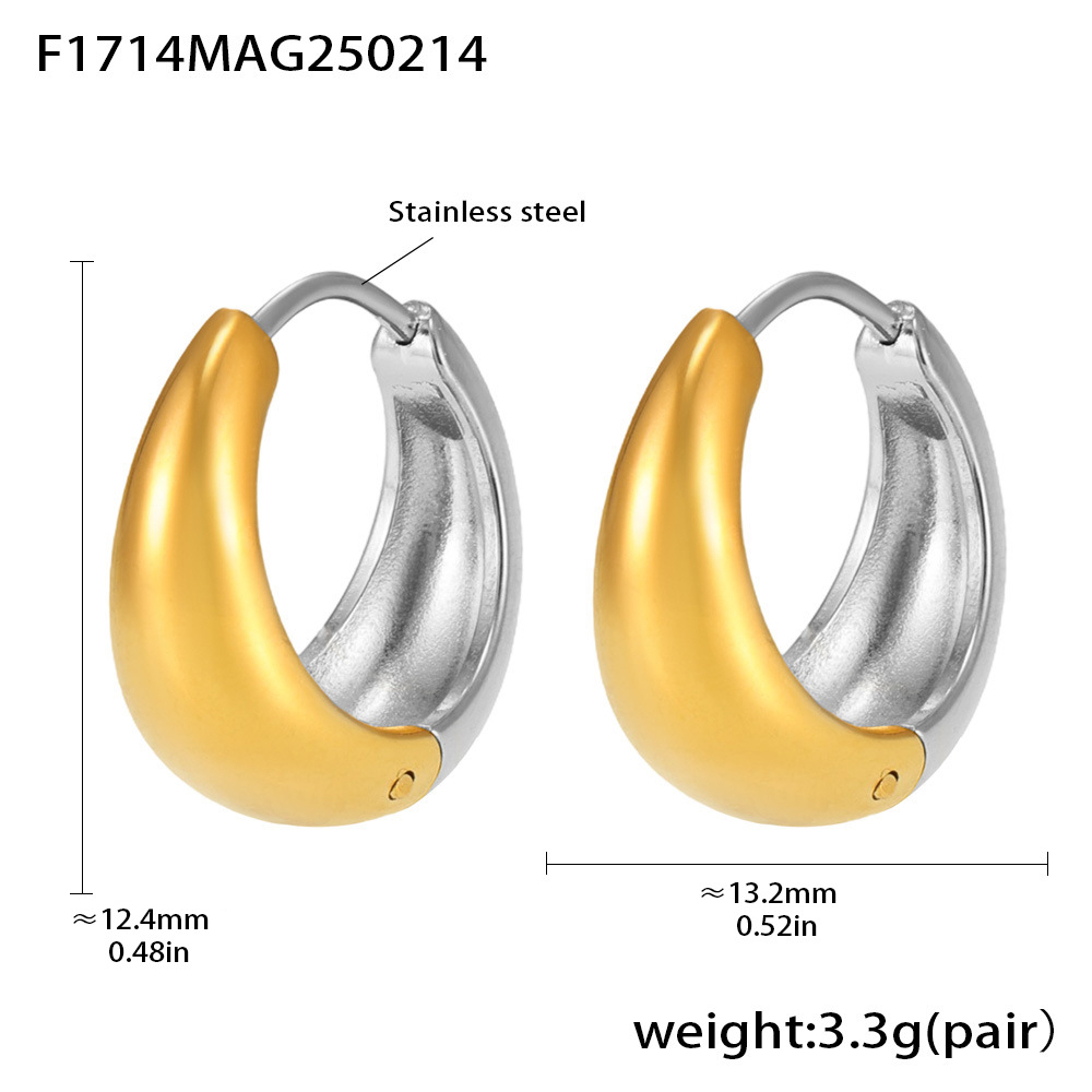 3:F1714-Intermediate gold earrings-12mm