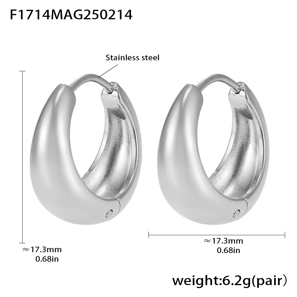 7:F1714-steel color earrings-17mm