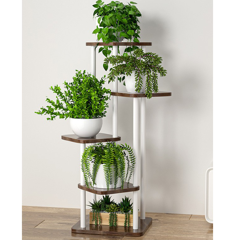 White frame mocha brown [5 layers and 6 pots]]