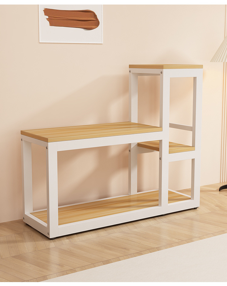 White frame   light walnut