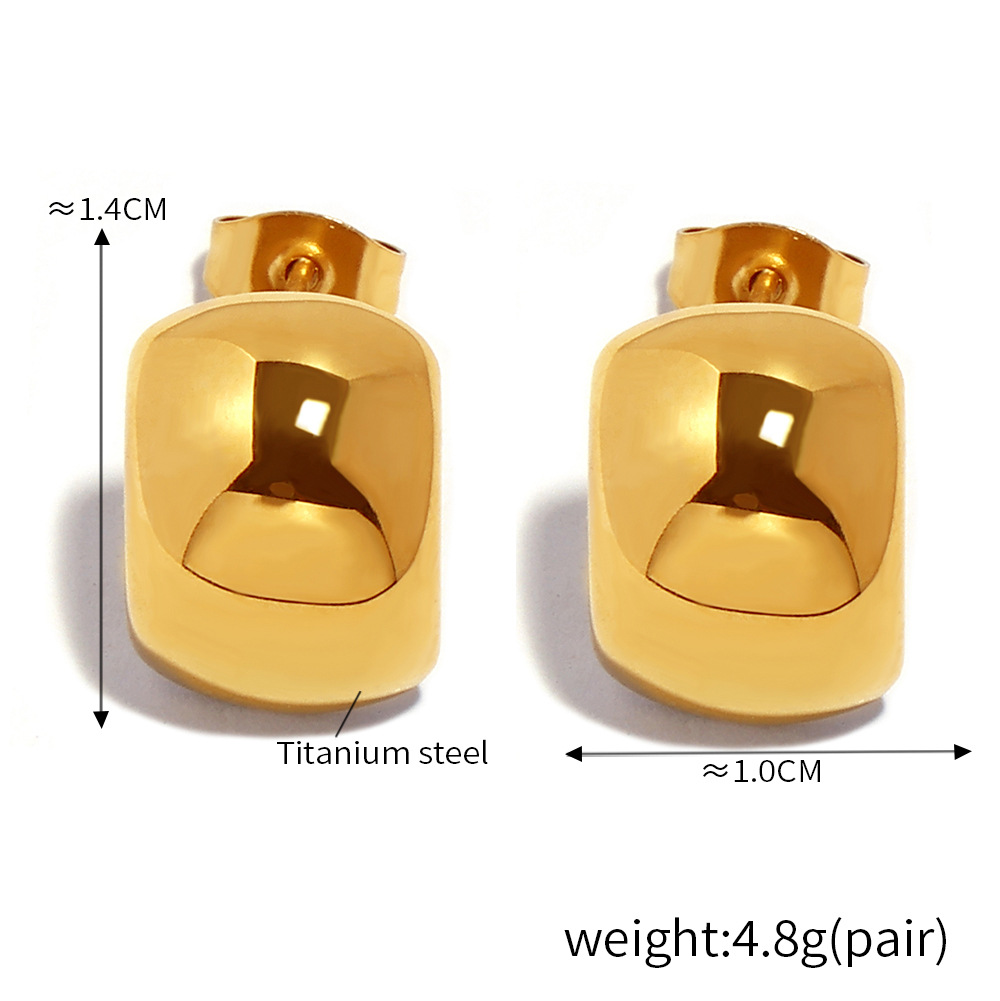 3:F182-gold glossy earrings