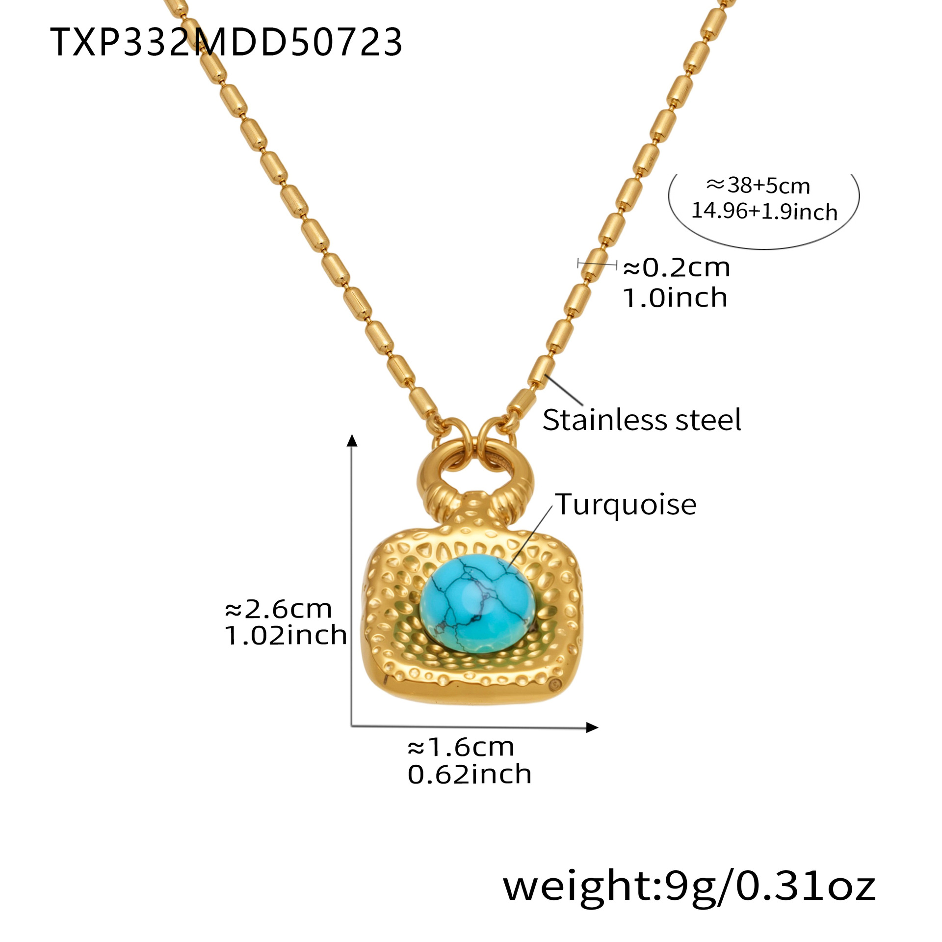 Golden turquoise necklace