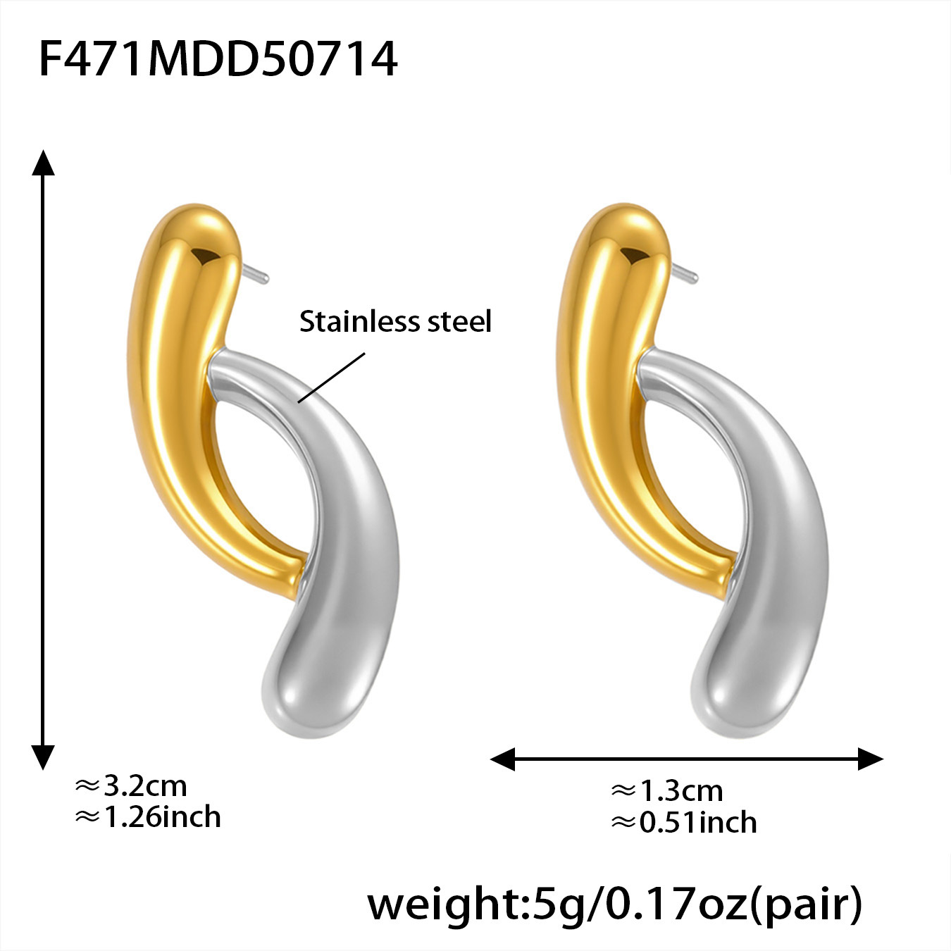 3:F471-gold geometric drop earrings