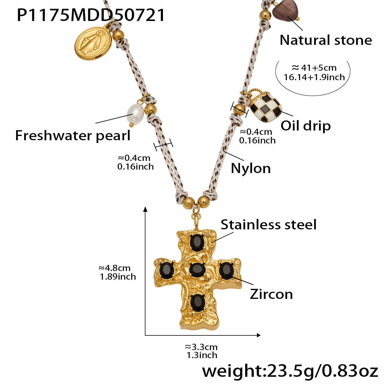 P1175- Black Zircon