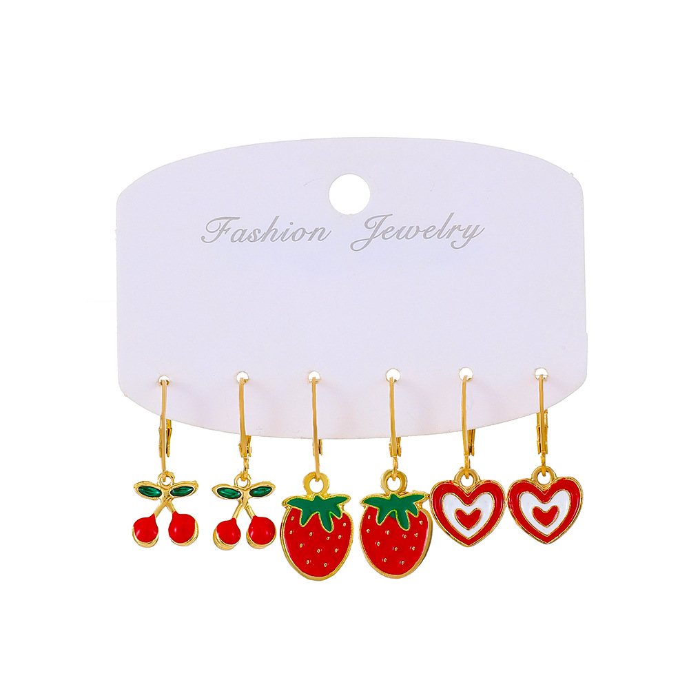12:12 earrings red color wg-0926