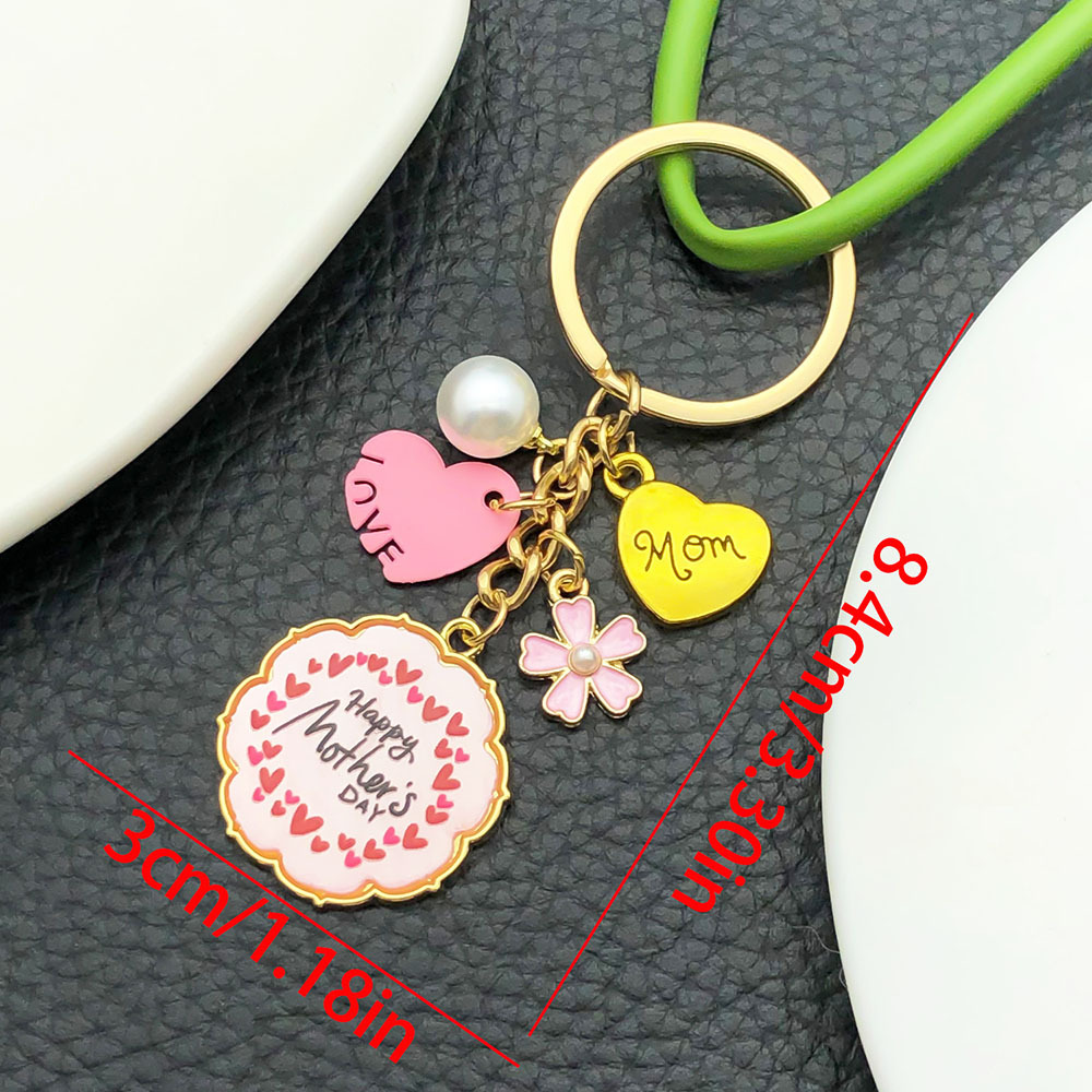 22:22-kc gold pink mother's day star mom brand pearl keychain-13.2g [1 piece]