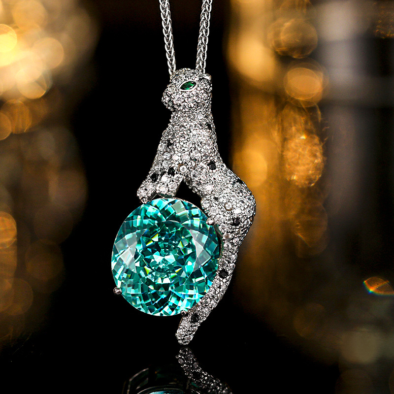 2:Para green pendant with chopard chain