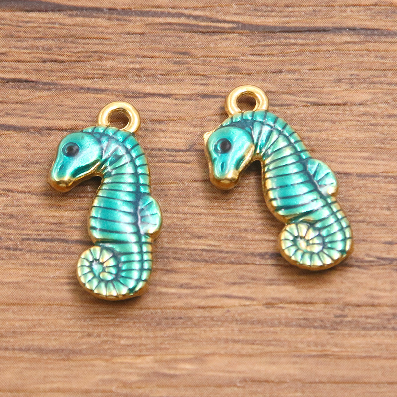 1:Blue double-sided seahorse 10X21mm