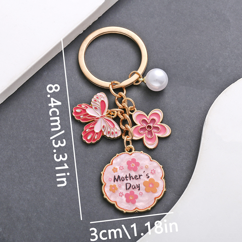 4:ER702-Drop Pink Mother s Day Keychain -13.7g