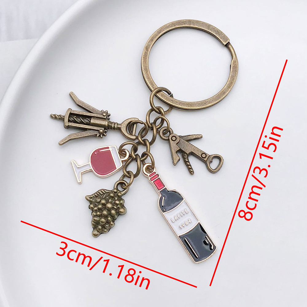 2:ER854-Guqing Wine Wine Dropping Oil Red Wine Keychain -10.5g