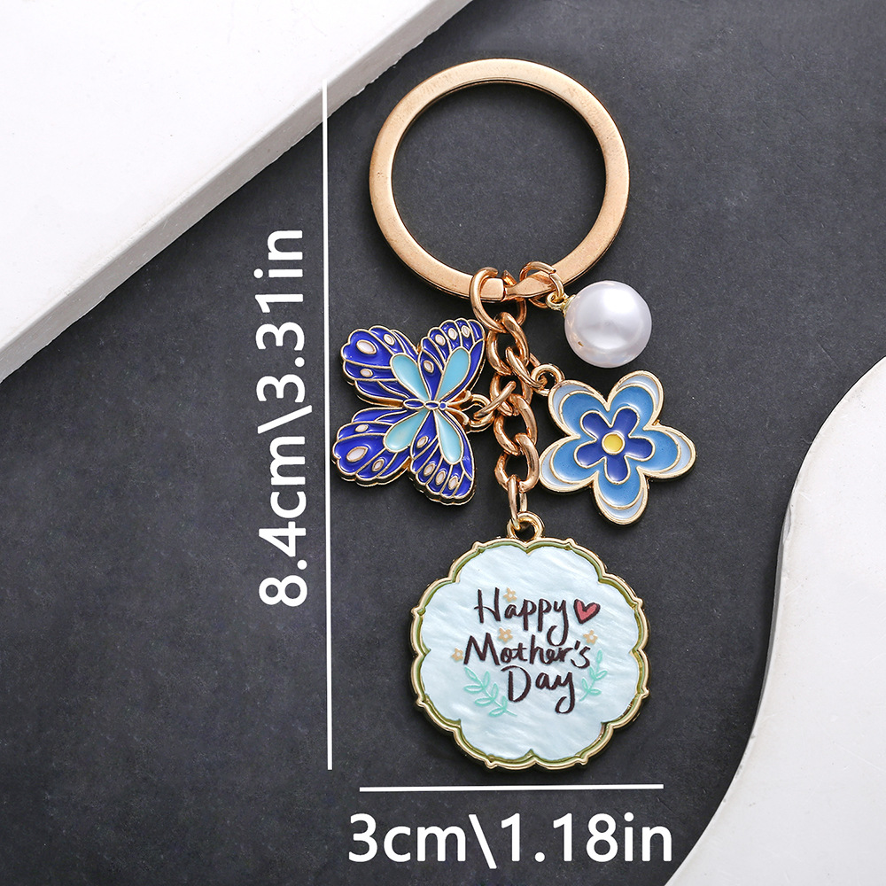4:ER701-Drip Blue Mother s Day Keychain -13.9g