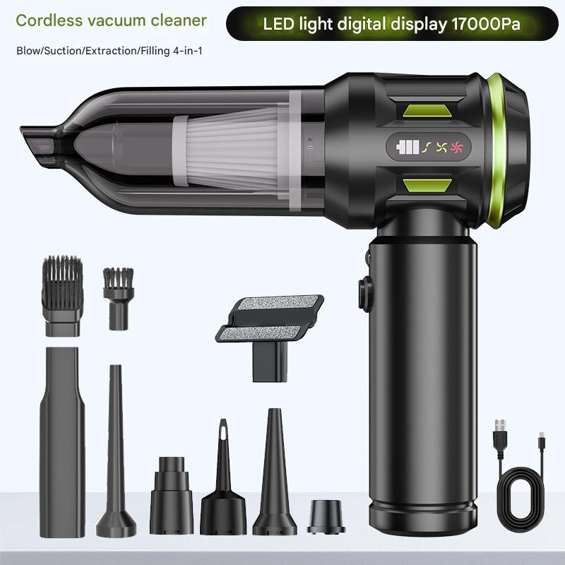 Sn113 brushless blowing and suction all-in-one vacuum cleaner with power display black and green