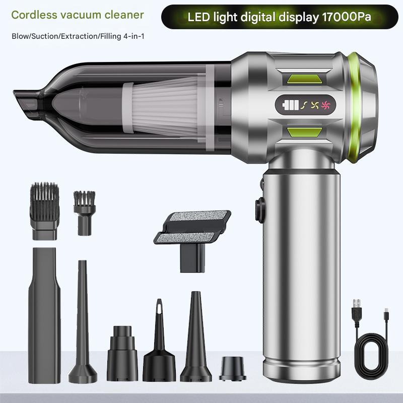 Sn113 brushless blowing and suction all-in-one vacuum cleaner with power display silver green