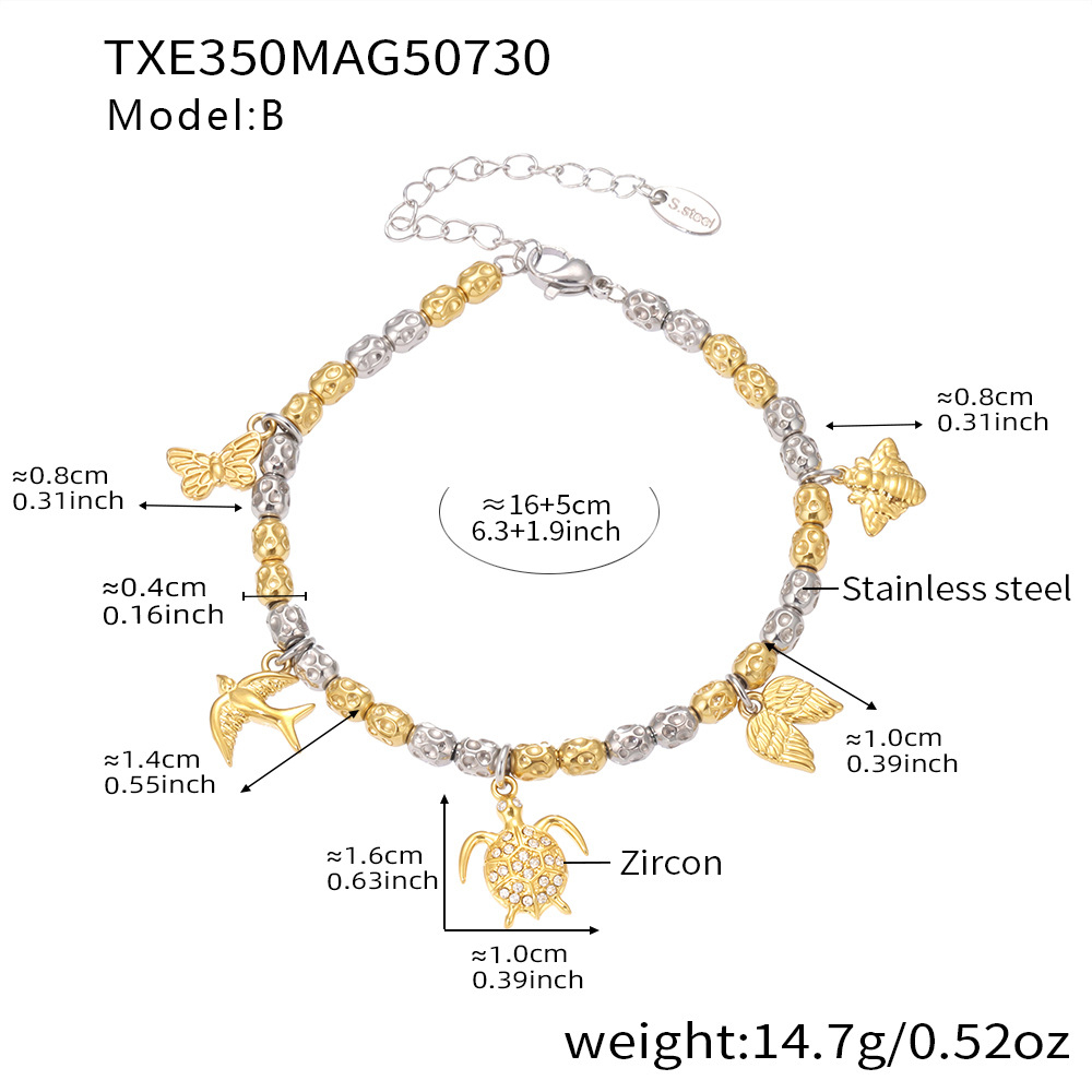 B Interlaced gold bracelet