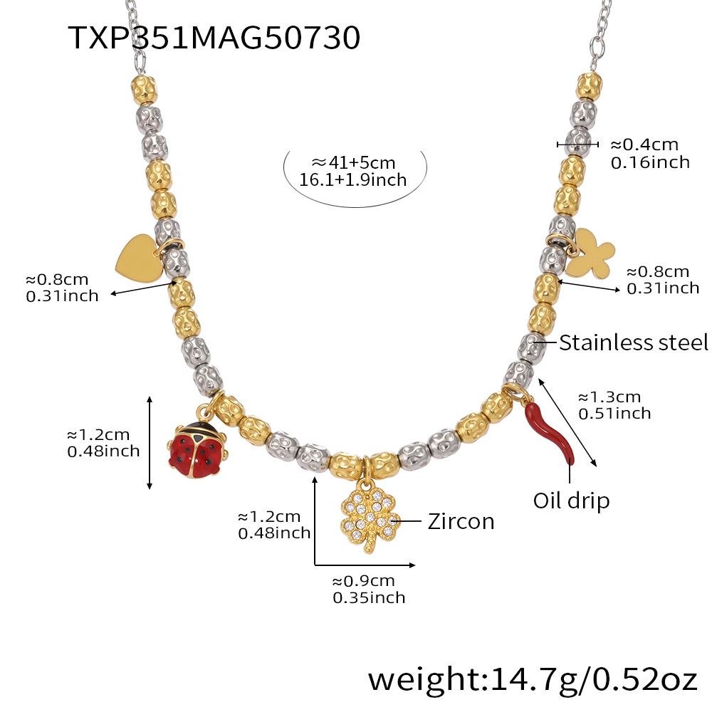 TXP351-Interlaced gold necklace