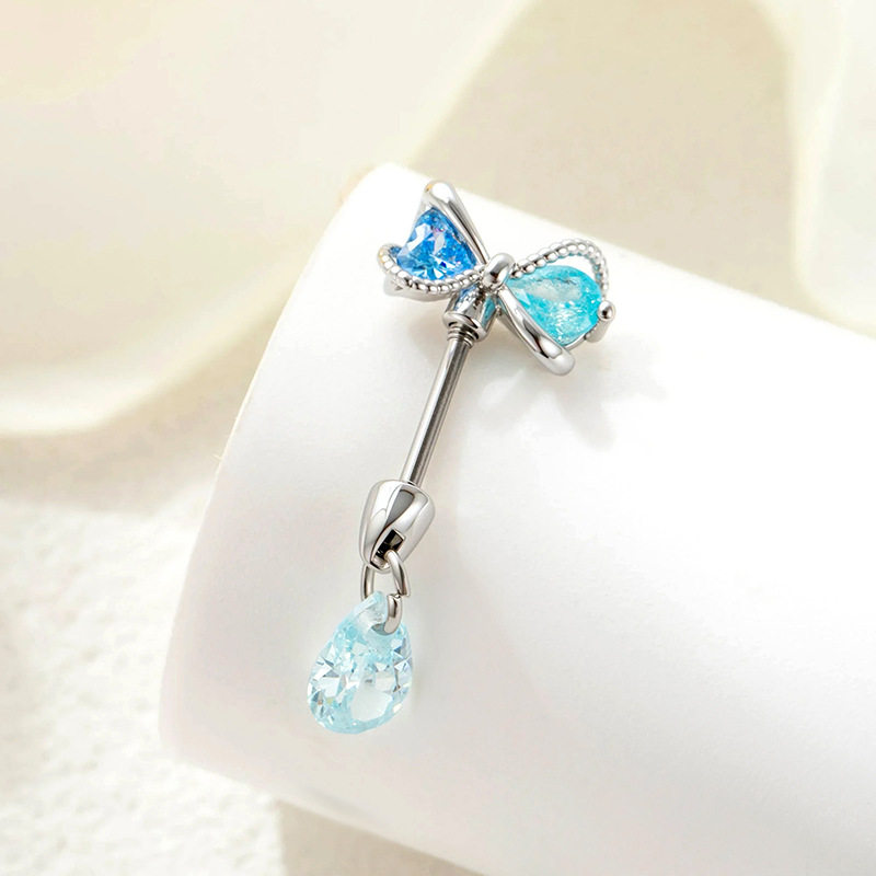 2:A509-2#Blue bow + blue water drop (single)