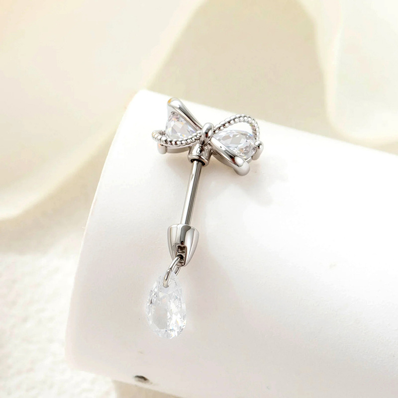 6:A509-6#White bow + white water drop (single)