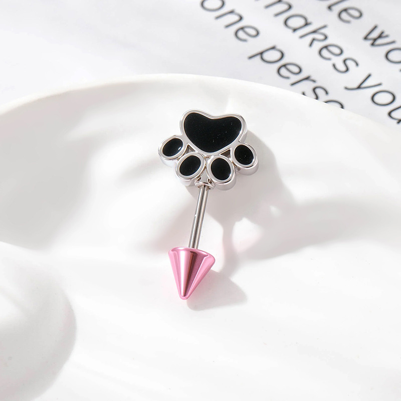 7:A570-7#Black cat claw + pink tip cone (single)