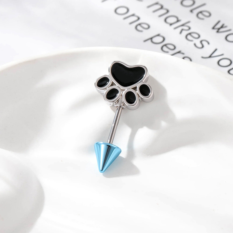 8:A570-8#Black cat claw + blue pointed cone (single)