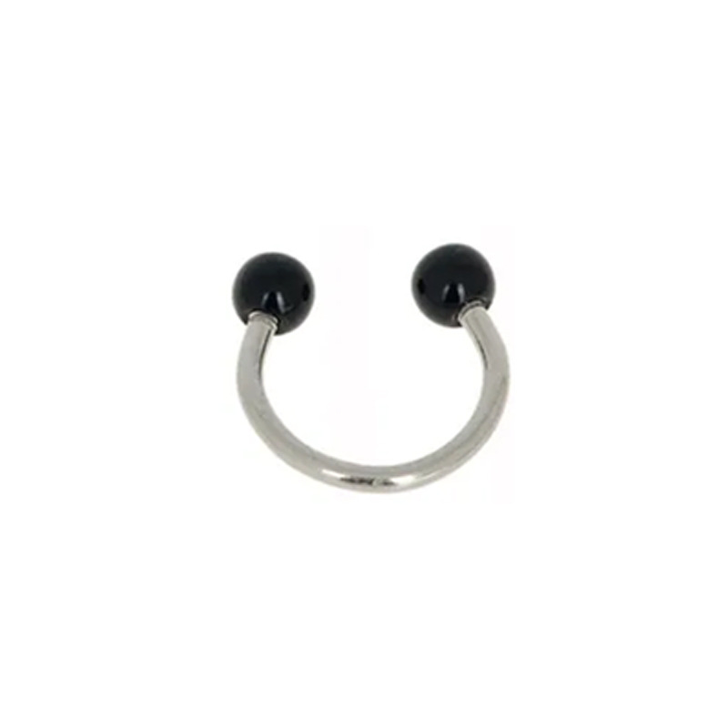 10:Black nose ring ball (1.2*8*3mm)
