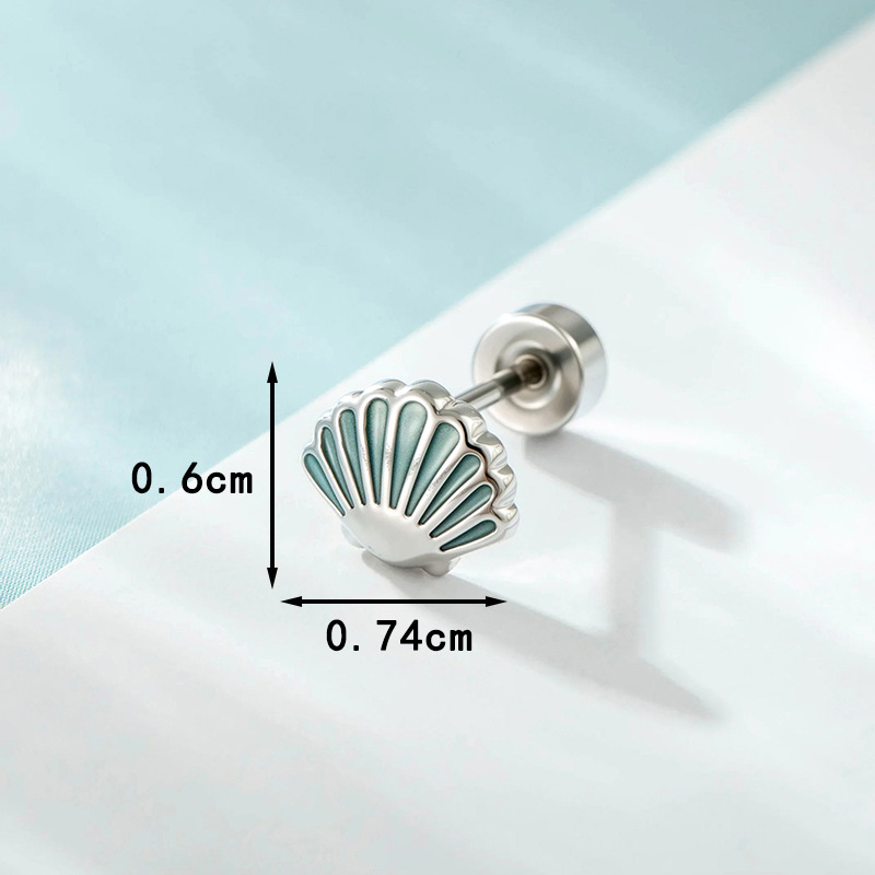 2:A529-2#Shell earrings (single)