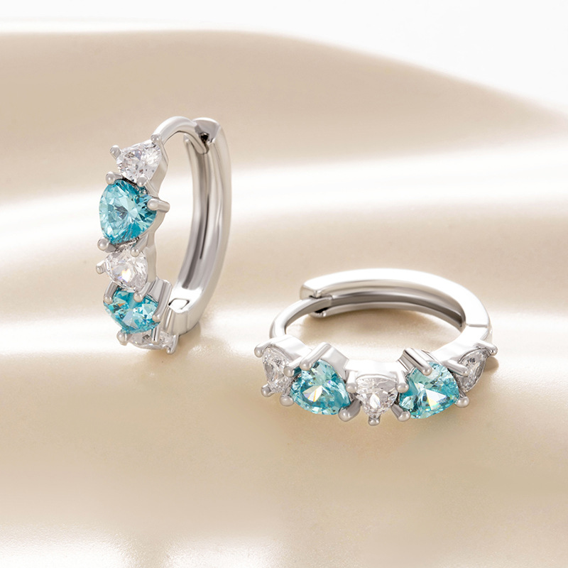2:A393-light blue earrings (single)