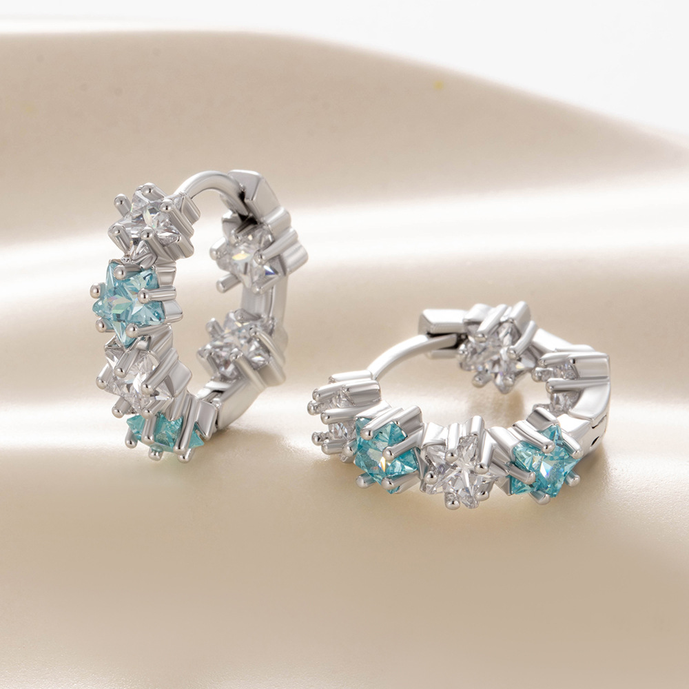 2:A274-light blue blue ear buckle (single)