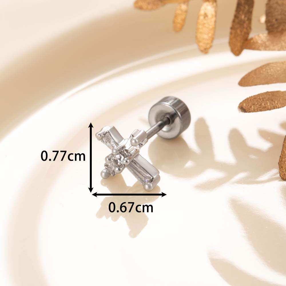 2:A179-2 # Cross earrings (single)