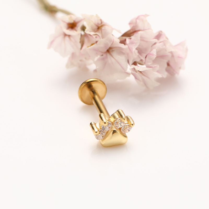 Golden glossy cat paw  1.0*6mm