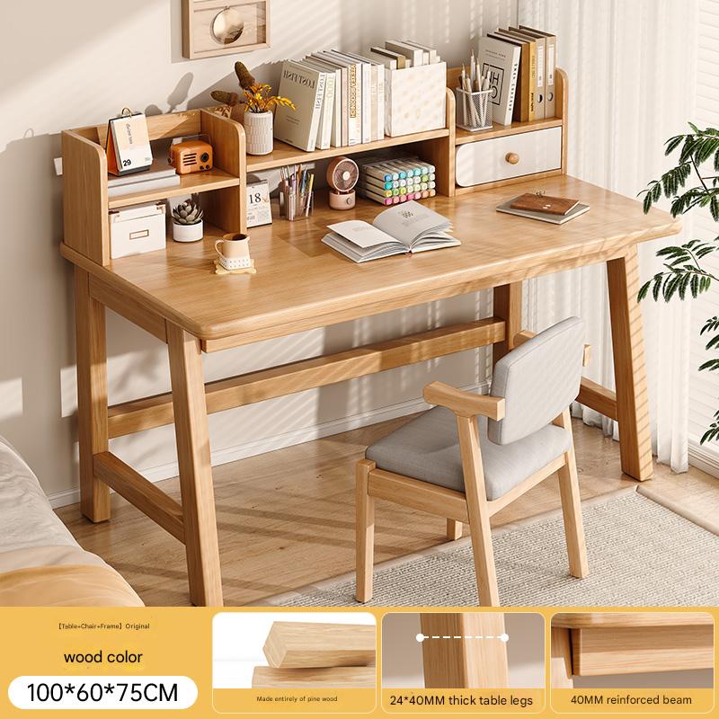 [ordinary table and chair combination] log color 100*60*75cm