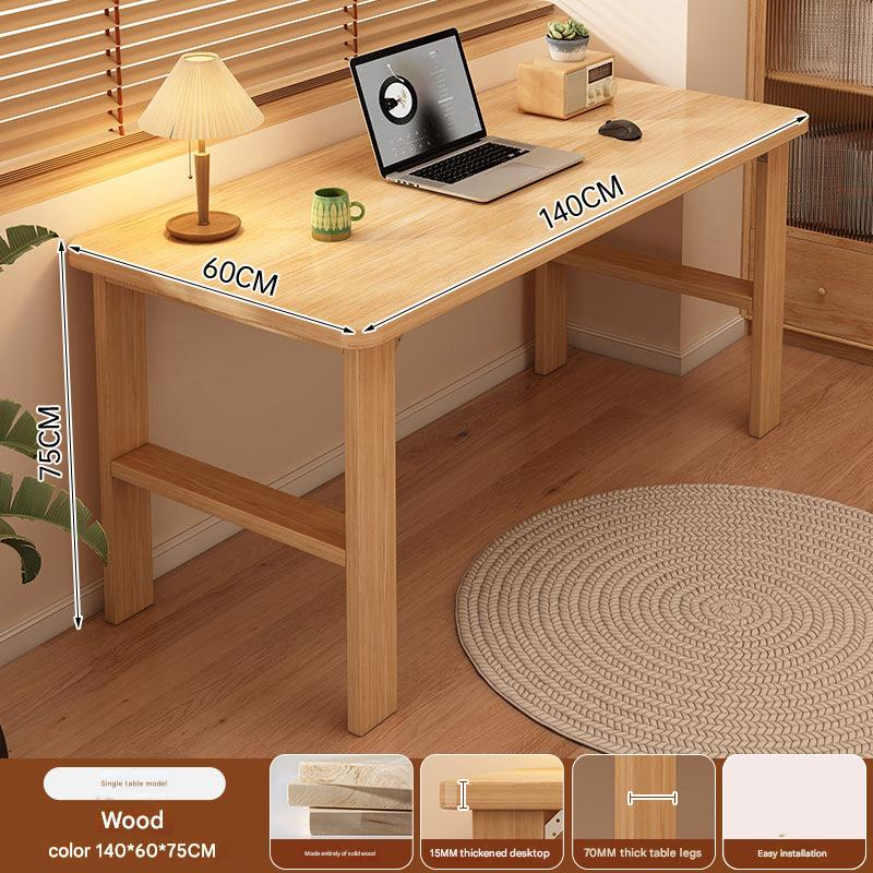 [thickened pure solid wood] log color 140*60cm (15mm desktop   70mm table legs)